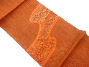 紗紬曲線模様織出し名古屋帯